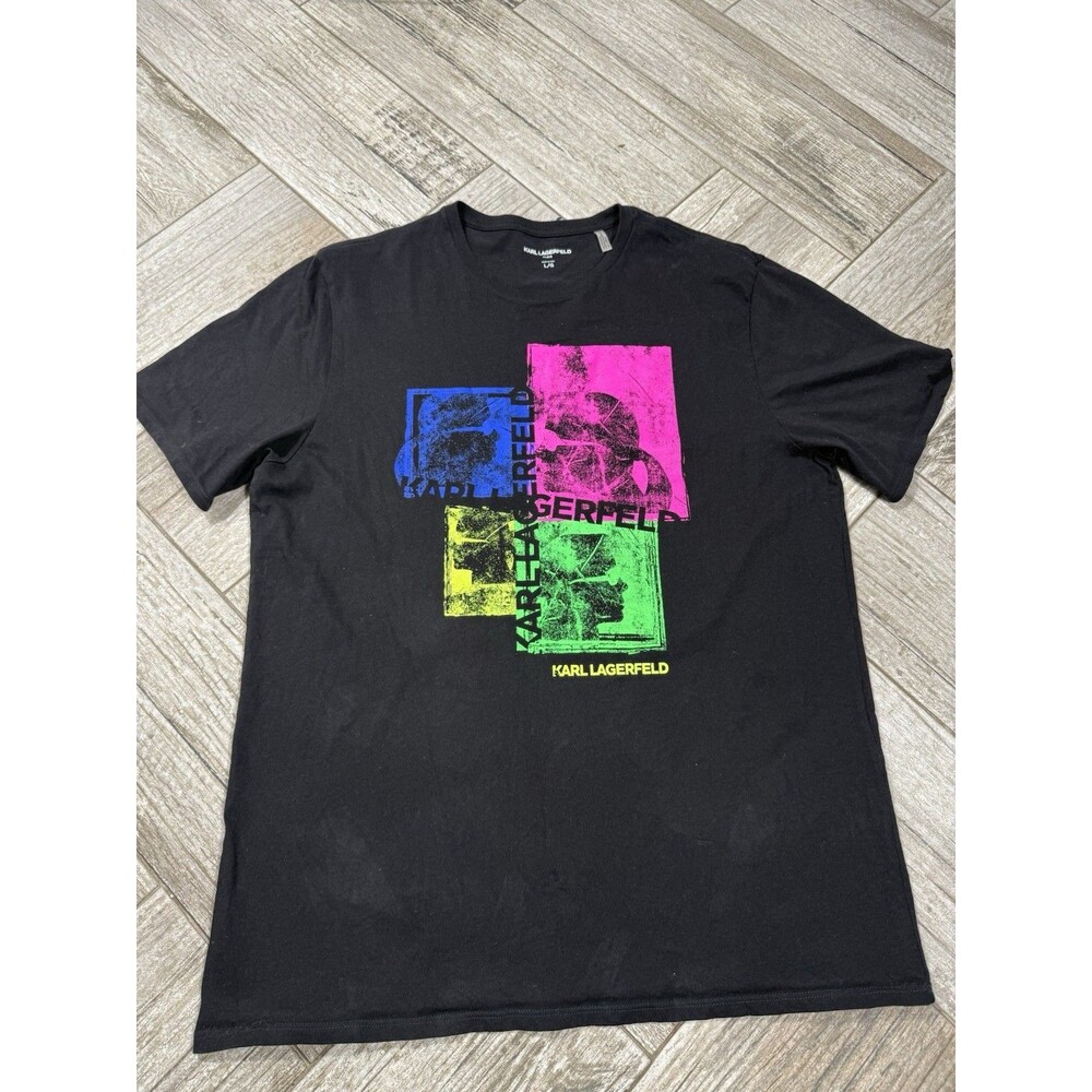 Karl Lagerfeld Paris Profile Colorful Portrait Karl Head T-shirt  Men’s Medium